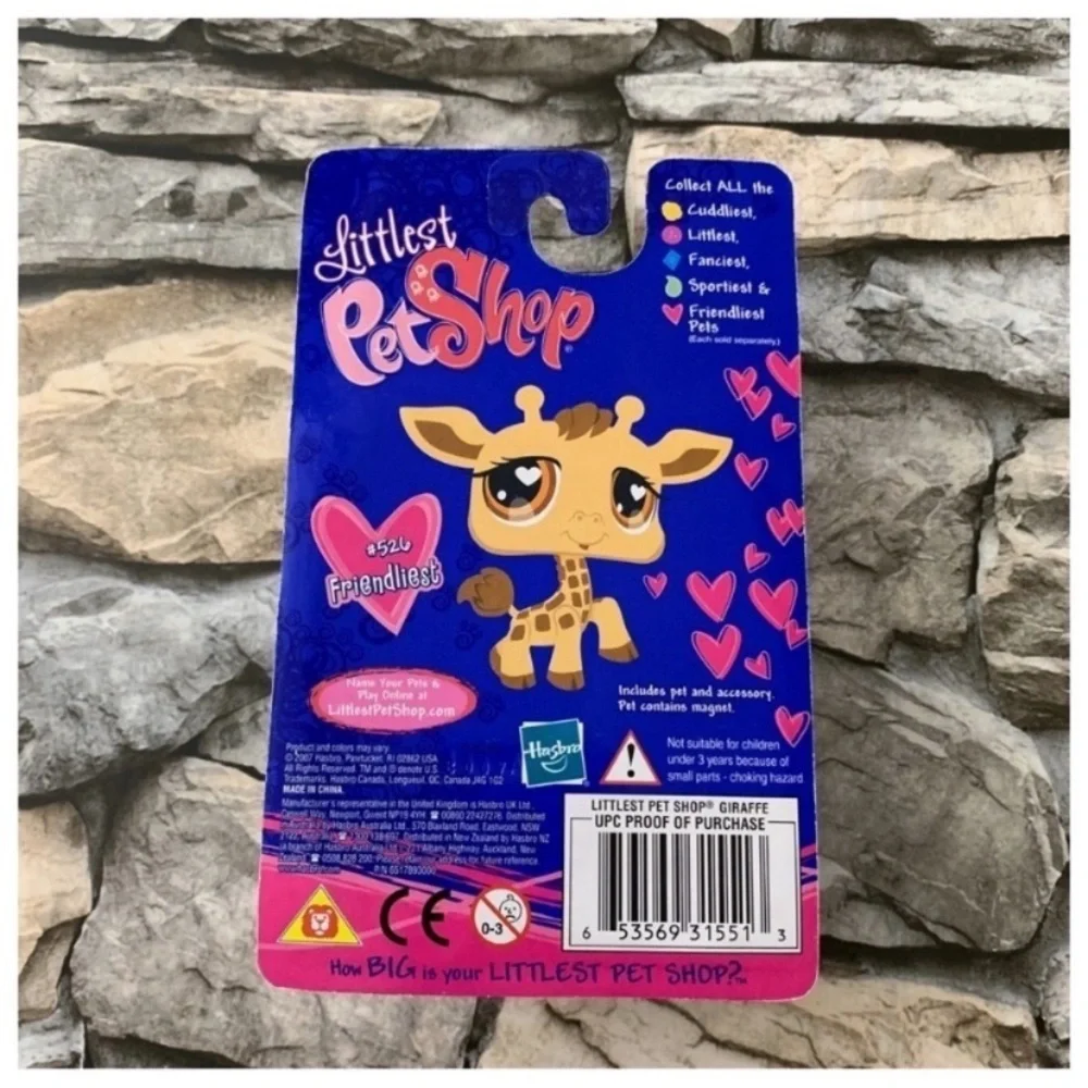 Retired 2007 Littlest Pet Shop #526 Friendliest Toys R Us Giraffe Green Bowl LPS